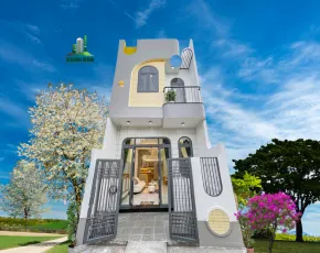 Nhà gác lửng mái bằng 5x16m